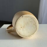 Small vintage jug engraved 50cl matte beige stoneware H14