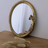 Art Nouveau brass mirror