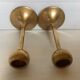 Pair of Scandinavian brass tulip foot candlesticks