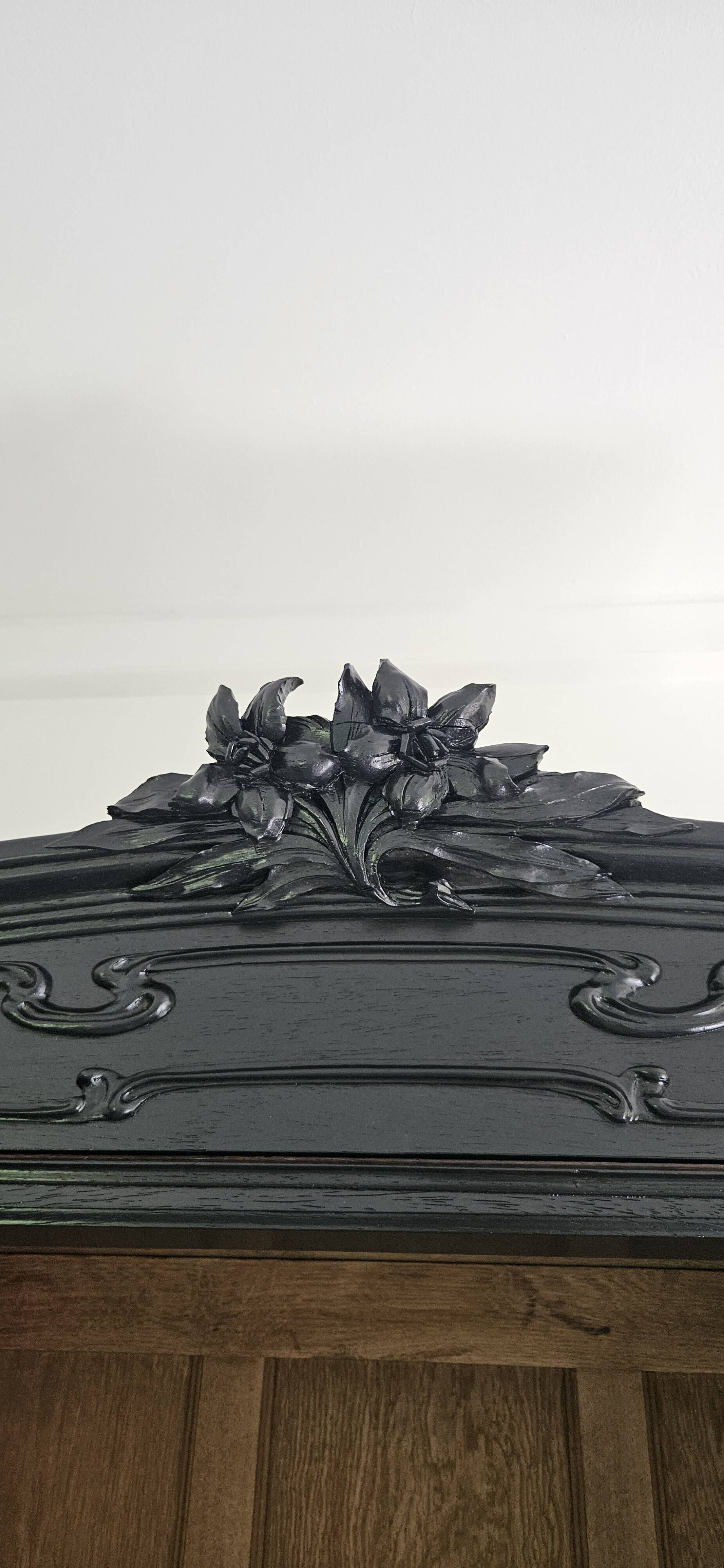 Library shelf cabinet of curiosities Art Nouveau black