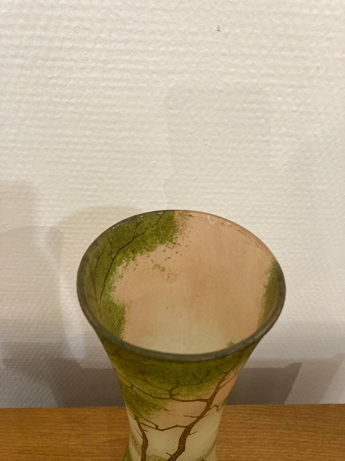 Enameled glass vase “lake landscape” François Théodore Legras