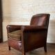 Fauteuil en cuir français, modèle Normandy, vers les années 1920