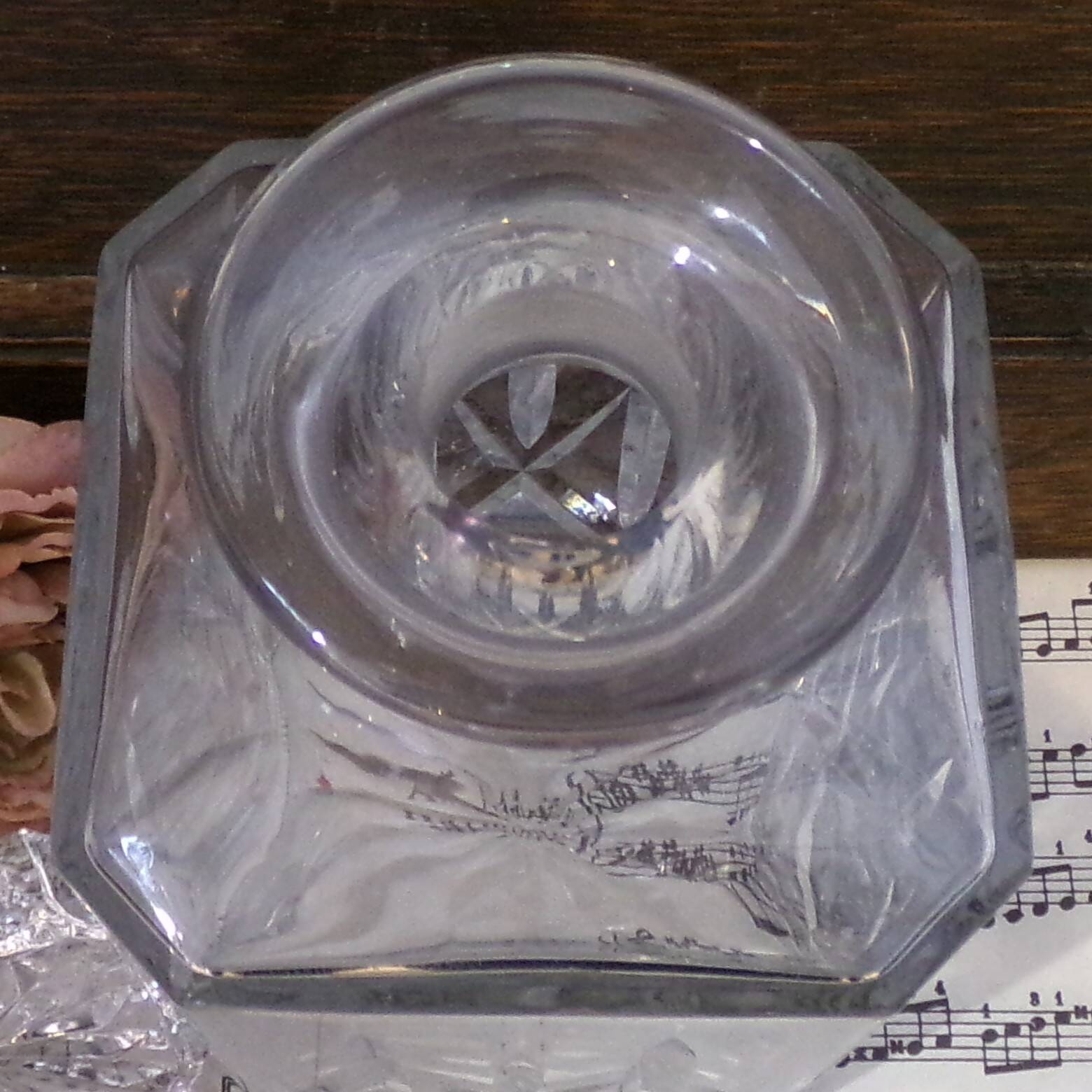 Vintage cut glass whisky carafe