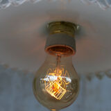 Suspension with lace opaline lampshade