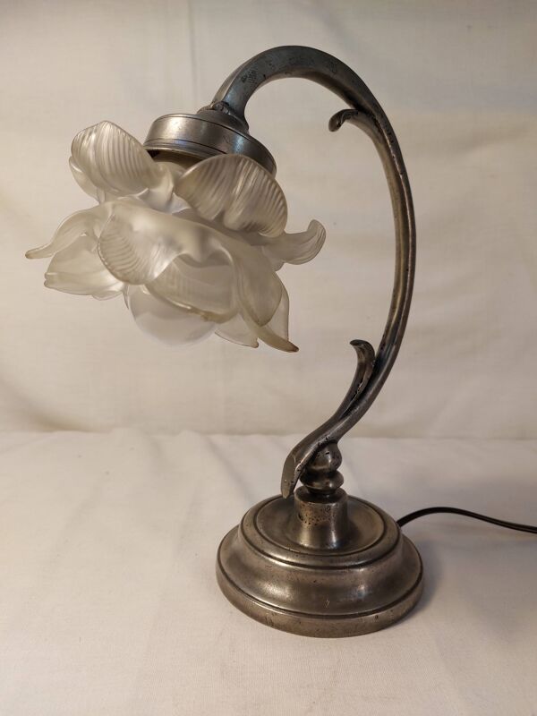 Lampe de table Art Déco en étain véritable circa 1920