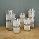 Vintage orangeade service in white granite glass and golden edging