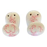 Antique porcelain hooks, the pair