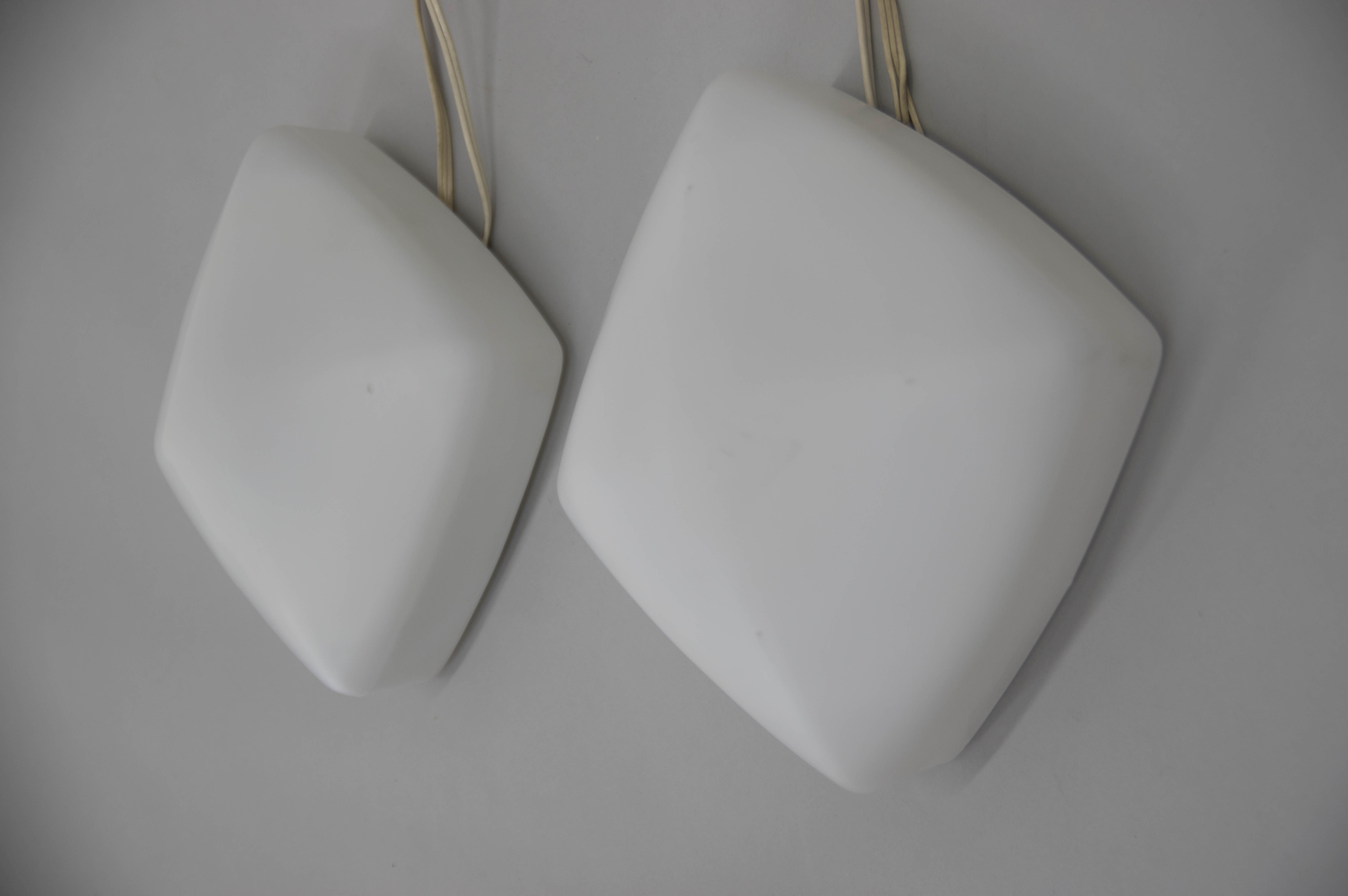 Set of two flush mounts or wall lamps, czechoslovakia, 1960s