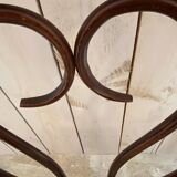 Set of 4 curved wooden armchairs