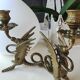 Paire de bougeoirs antiques dragons ailés/chimères/phoenix, style napoléon iii, 19ème. en bronze doré
