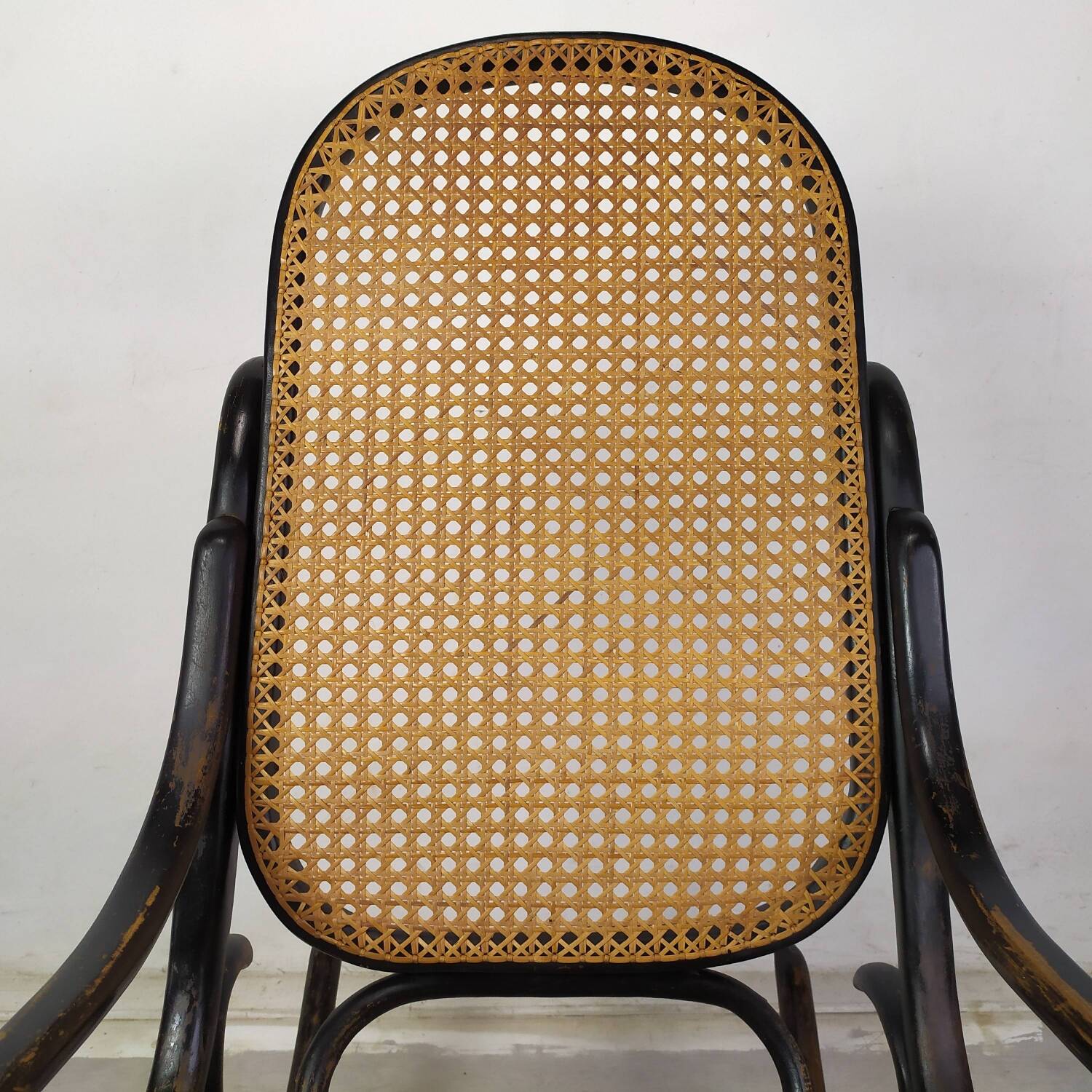 Black curved wood rocking chair