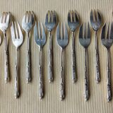 Set of 12 silver-plated cake forks SFAM "A la Russe" model