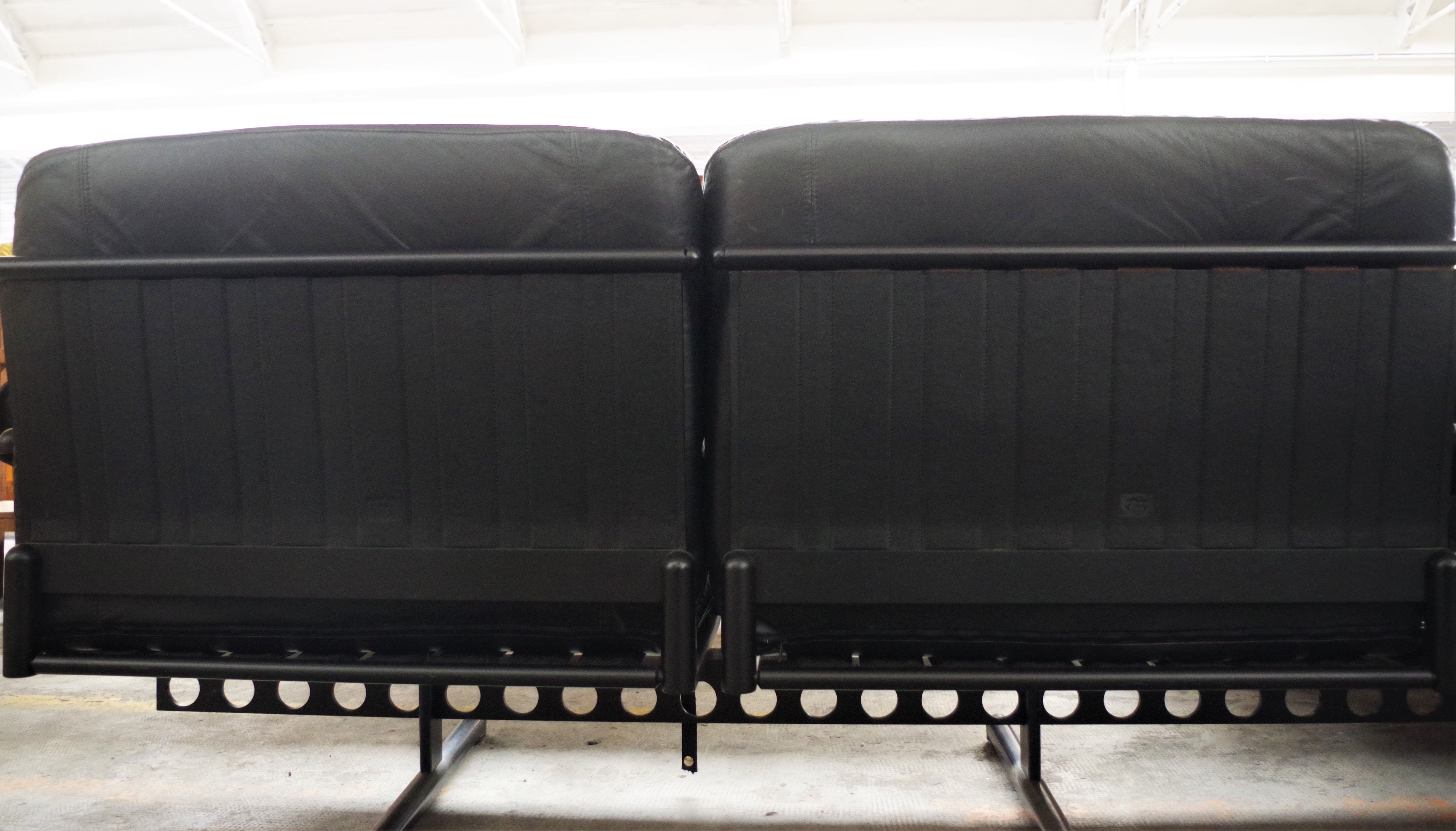 Corner sofa opening in leather and coffee table in marble by pierluigi cerri for frau, 1980s