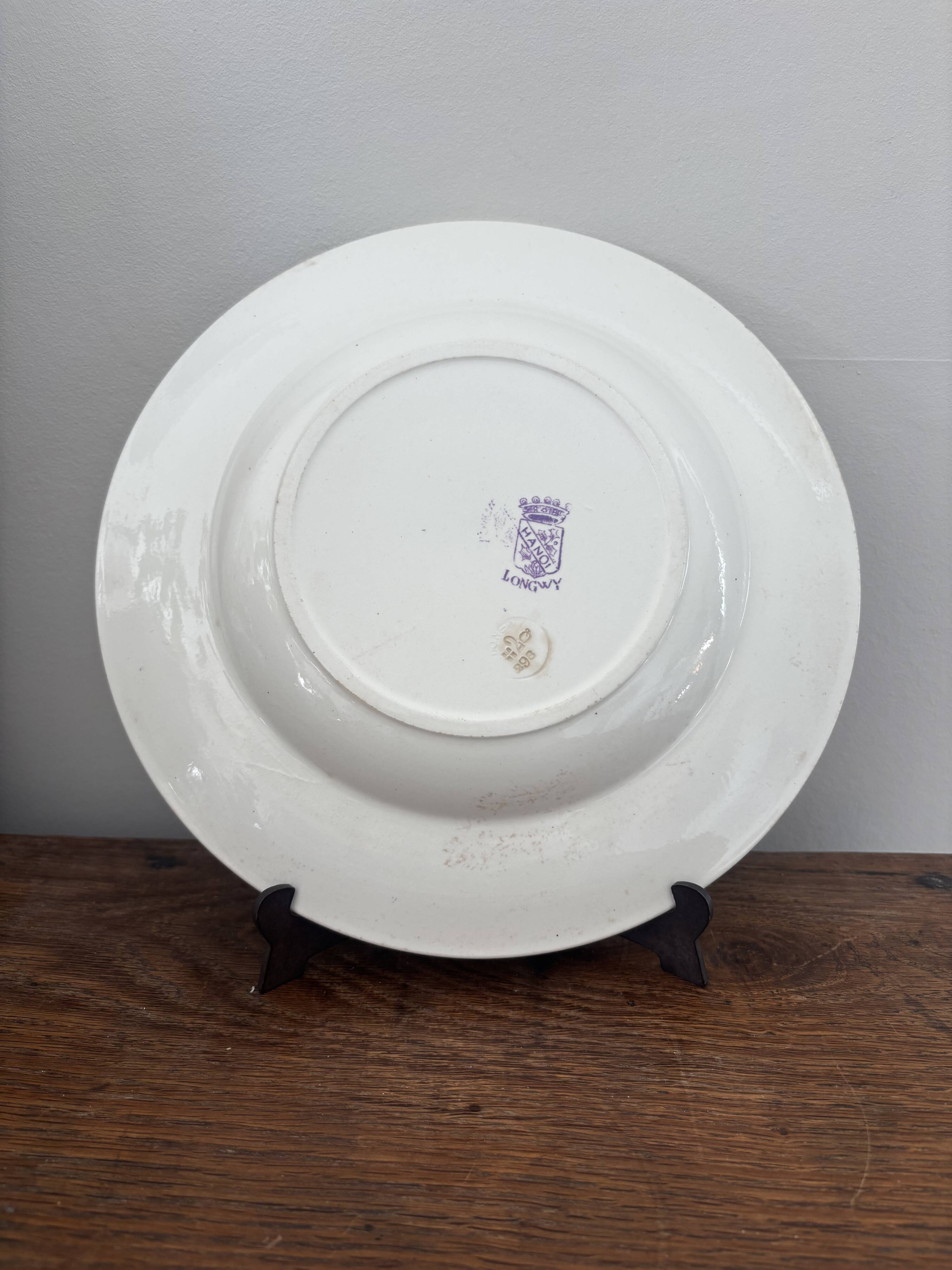 Vintage assiette creuse terre de fer Longwy Hanoï