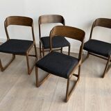 Set of 4 baumann chairs model sled 1960