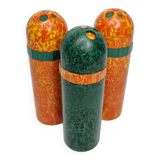 Set of three vintage Bakelite salt shakers, BEF British Made, 12.5 cm