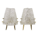 Pair of mid-century brass and textured glass table lamps, Austria, 1950s