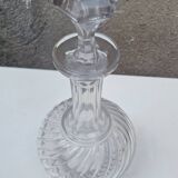 Baccarat molded crystal decanter, twisted bamboo