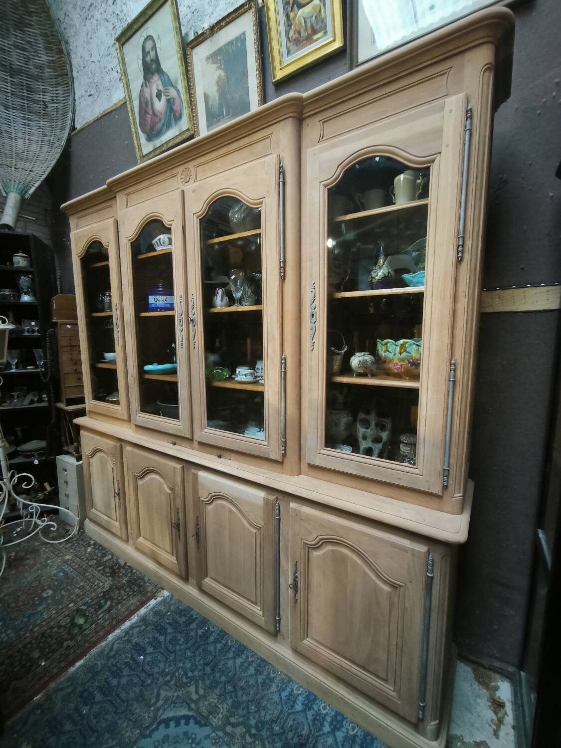 Bookcase in solid cherry and ash wood