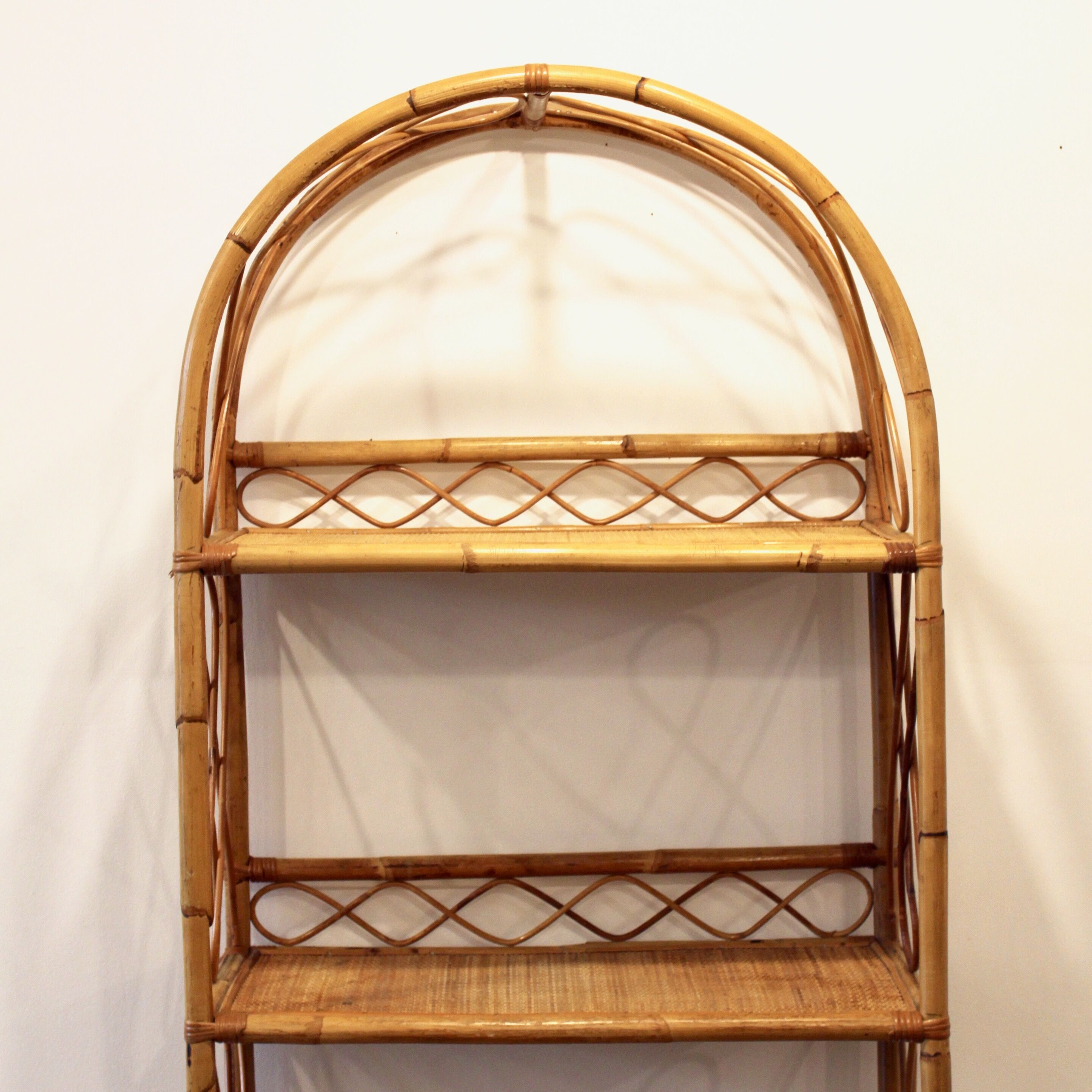 Rattan shelving unit 1970
