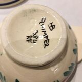 2 Ancient Ear Bowls (1950) - Hand-painted Quimper Ceramics