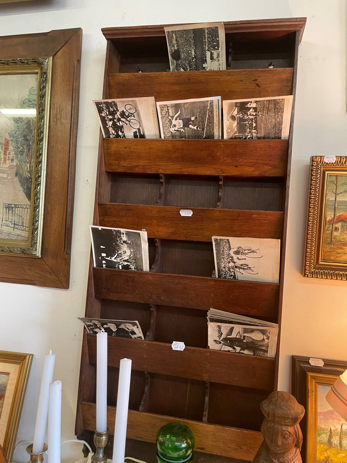Old vintage wooden letter rack
