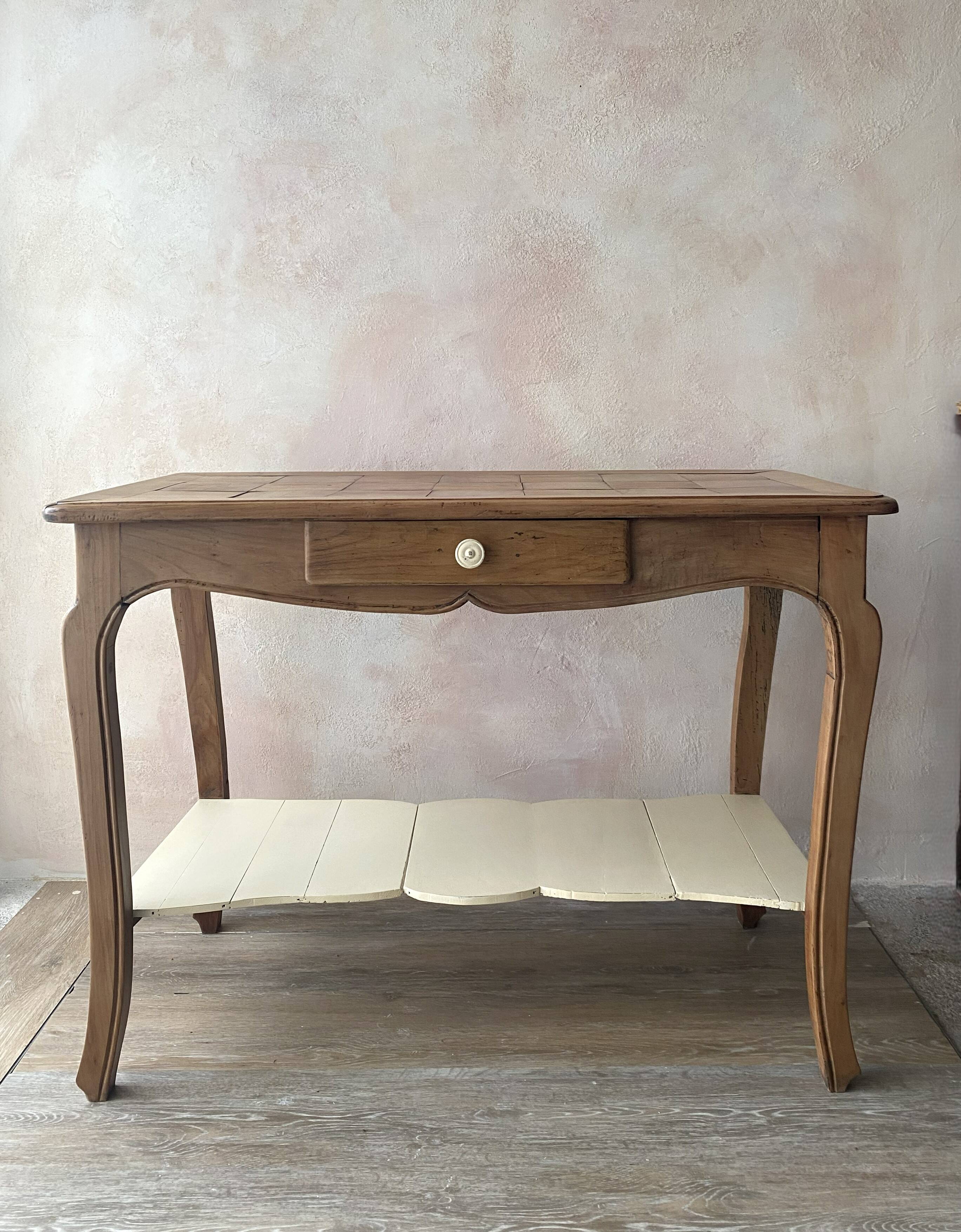 Old console in solid cherry wood - rustic Louis XV style