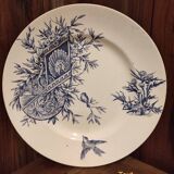 Assiette à dessert vintage française, R. Lafitte, Terre de Fer, Salins