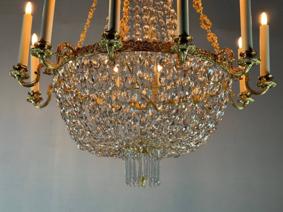 Gilt bronze pearl bag, early 19th century