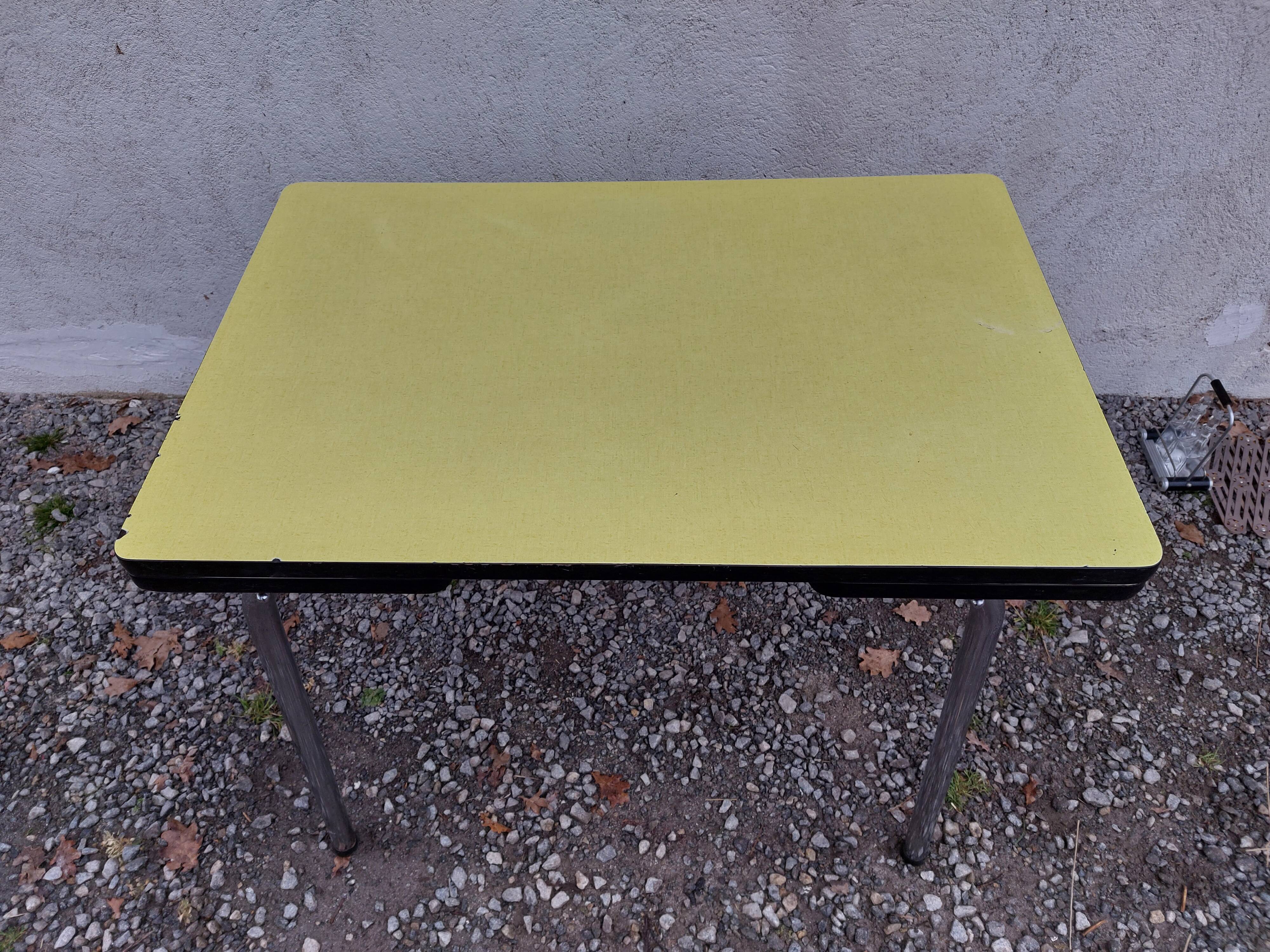 Yellow formica table
