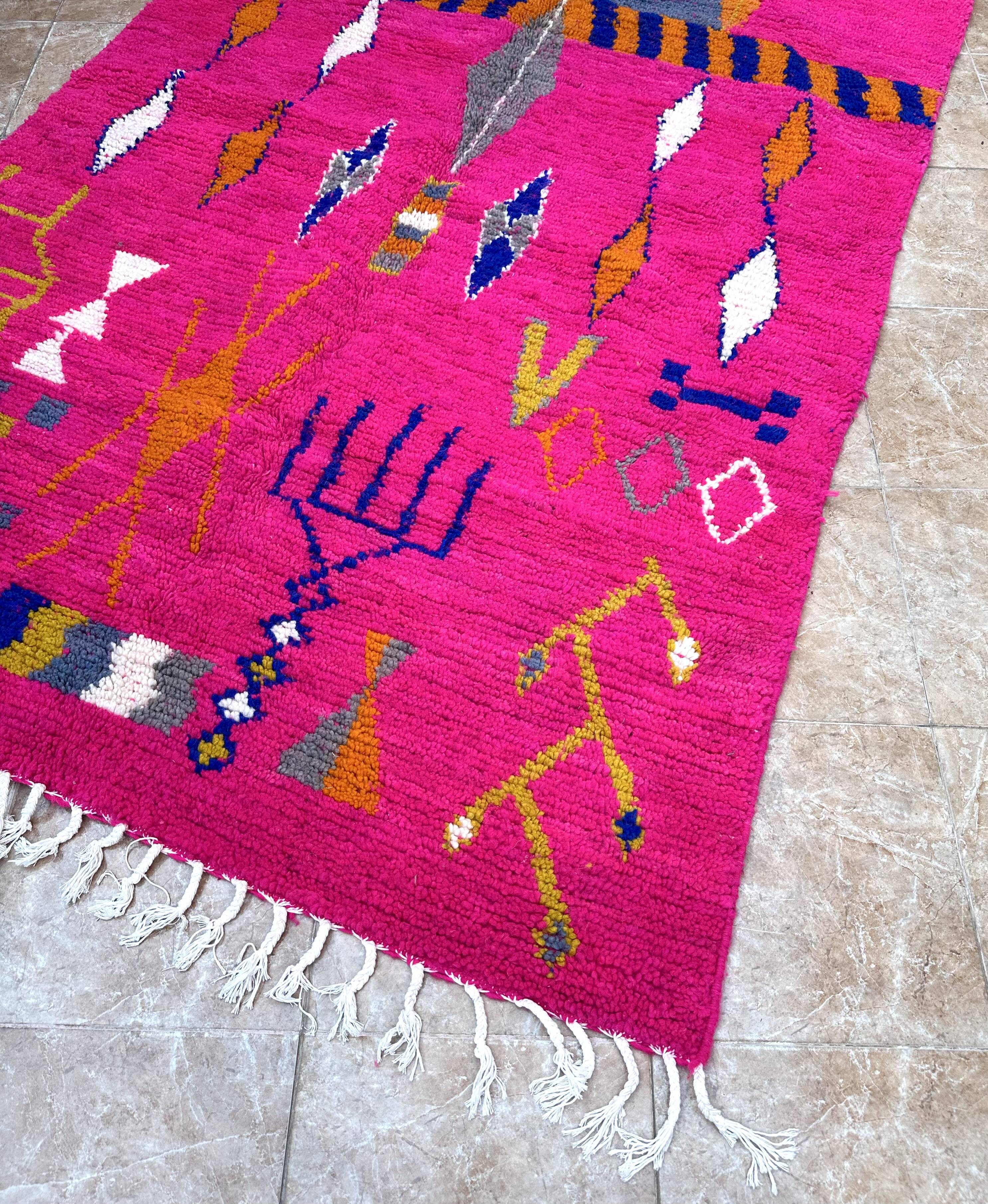 Authentic Moroccan Berber Azilal rug, new, colorful, 256x150cm