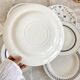 6 vintage mismatched blue and white porcelain dinner plates - Lot J
