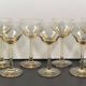 slightly amber table glass set of 7 height 14 cm, Daum Nancy