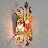 Mid-Century Italian Brutalist Murano Longobard for Poliarte Wall Lamp Sconce , 1980s