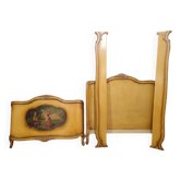 Louis XV basket-shaped bed in lacquered and painted wood circa 1900