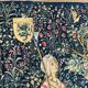 Reproduction tapisserie murale tissée main "Cueillette de fruits XVIème s. Musée du Louvre