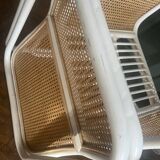 Rattan and cane armchair