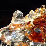 Murano glass & chromed metal wall lamp attributed to  Mazzega Italy 1960s