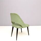 Pair of Vintage Green Skai Side Chairs with Ebonized Wood Legs, Italy