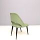 Paire de chaises d'appoint vintage en skaï vert avec pieds en bois noirci, Italie