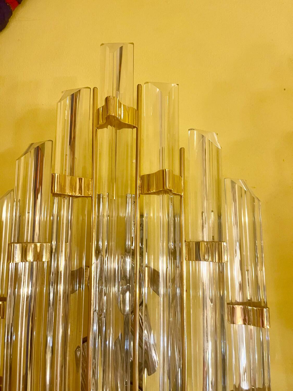 Venini iridescent glass wall light 7 blades model XL