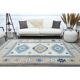 1970s Vintage Turkish Oushak Handmade Wool Cotton Beige Area Rug 185x259