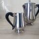 Rémy Letang / Teapot, milk jug and sugar bowl in 18/10 stainless steel and Bakelite
