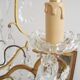 Vintage grapefruit chandelier with three lampshades in Toile de Jouy fabric