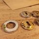 Rare vintage metal door lock fittings in gold and silver.