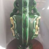 Earthenware vase with 3 caryatids