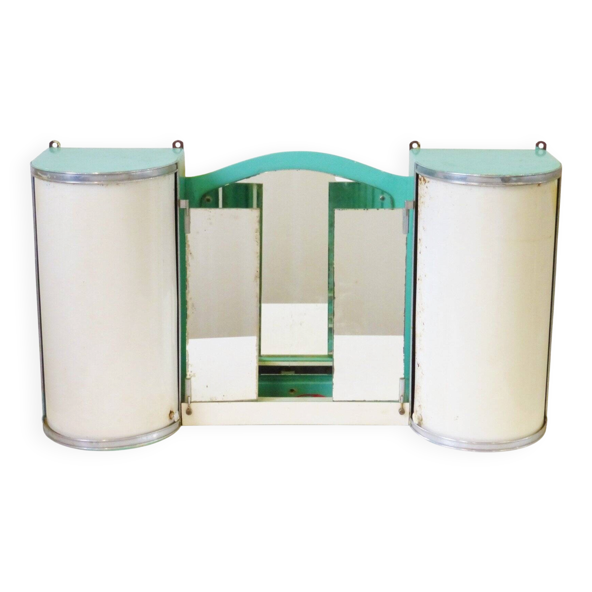 Armoire salle de bains en tôle vintage 1940-1950 à restaurer