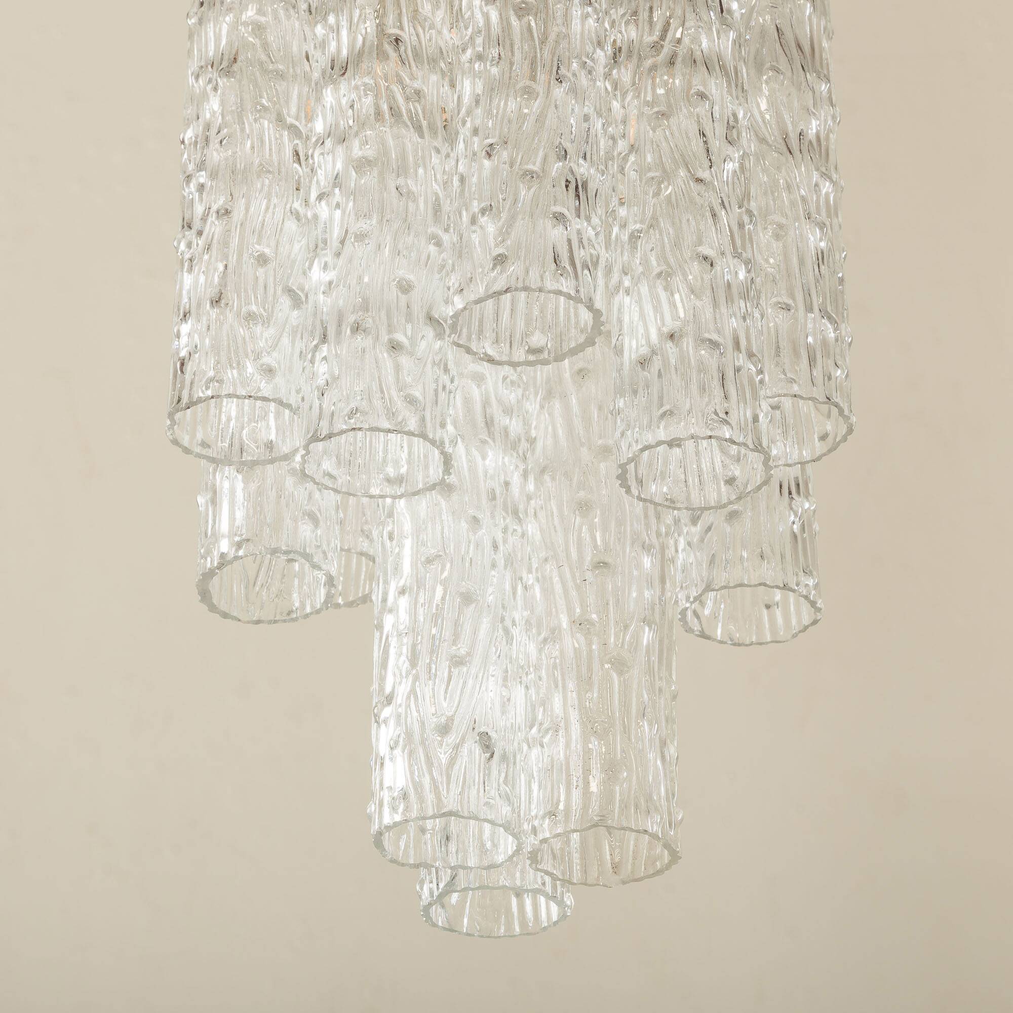 Chandelier en verre Tronchi de Venini, années 1970