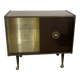 Wood and brass bar cabinet, 1950s.