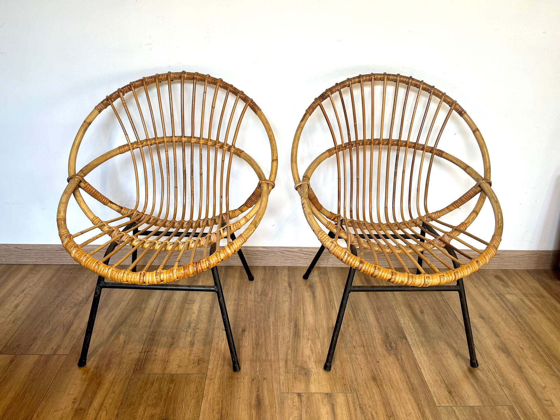 Rattan armchairs